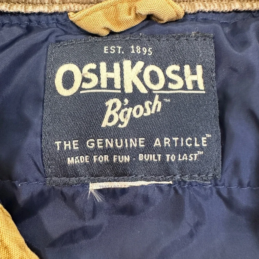 OshKosh B'gosh Canvas Barn Jacket Toddler 4T Brown Corduroy Collar | Workwear